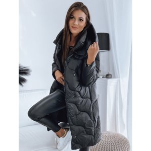 Čierna dlhá bunda s kapucňou EVERLY TY3193 Veľkosť: XL
