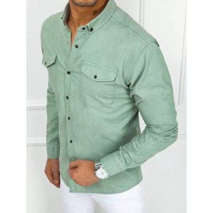 Pánska džínsová košeľa - zelená DX2353 Veľkosť: M