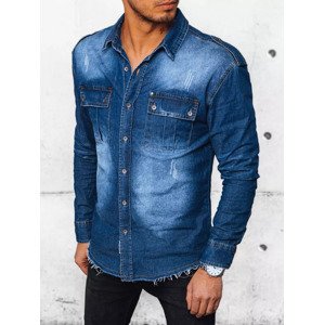 Modrá pánska džínsová košeľa DX2383 Veľkosť: XL