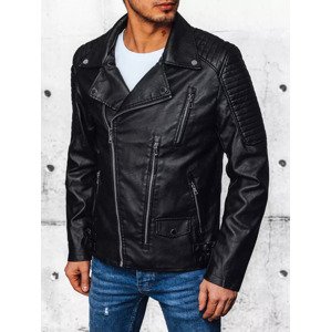 Čierna pánska koženková bunda so zipsami TX4384 Veľkosť: L