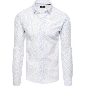Biela pánska košeľa so vzorom DX2438 Veľkosť: 2XL