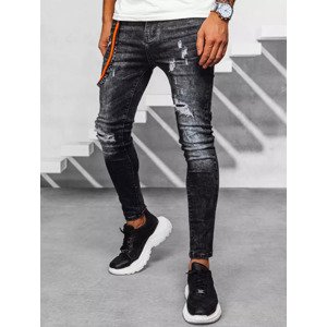 Čierne pánske dierované džínsové nohavice UX3935 Veľkosť: 35