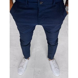Tmavomodré pánske jednofarebné chino nohavice UX3967 Veľkosť: 33