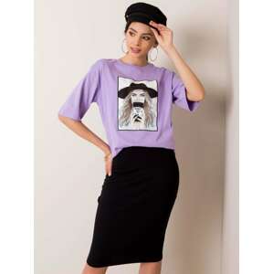Fialové dámske tričko s motívom Dievčata 157-TS-3693.51P-purple Veľkosť: S