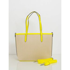 Béžová kabelka so žltým lemovaním OW-TR-MC879-yellow Veľkosť: ONE SIZE
