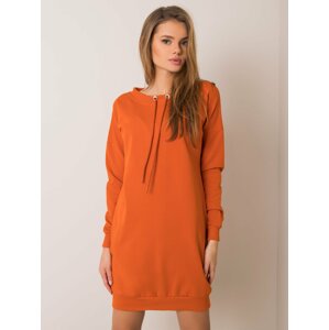 Oranžové dámske mikinové šaty RV-SK-5849.27P-orange Veľkosť: S