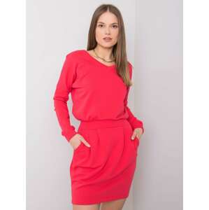 Ružové dámske šaty s viazaním RV-SK-6037.18X-coral Veľkosť: M