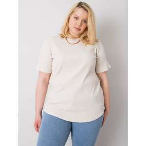 Krémové dámske tričko s krátkym rukávom RV-BZ-6323.92-beige Veľkosť: XL