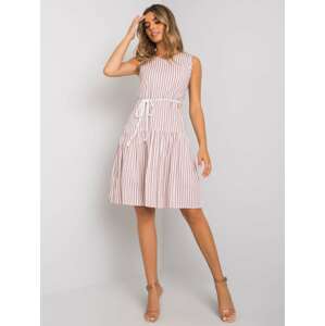 Ružovo-biele pruhované šaty -LK-SK-508215-2.35P-white-pink Veľkosť: 36