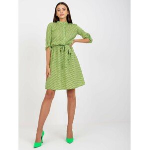 Zelené vzorované košeľové šaty -LK-SK-508938.28X-green Veľkosť: 42