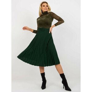 Tmavozelená plisovaná sukňa -DHJ-SD-9533.80P-dark green Veľkosť: ONE SIZE