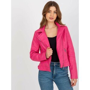Tmavoružová dámska koženková bunda NM-DE-KR-G88.15X-dark pink Veľkosť: XS