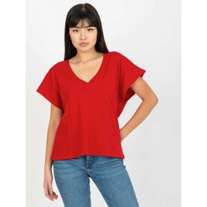 Tmavočervené jednofarebné tričko do V TW-TS-2005.43-dark red Veľkosť: XL