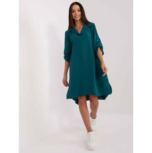 Modro-zelené asymetrické šaty DHJ-SK-16328.33-dark blue Veľkosť: ONE SIZE