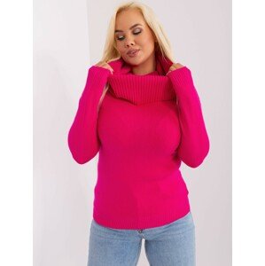 Tmavoružový sveter s rolákom -PM-SW-PM724.26P-dark pink Veľkosť: M/L