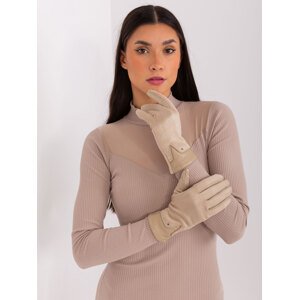 Béžové elegantné rukavice AT-RK-239507.94P-beige Veľkosť: S/M