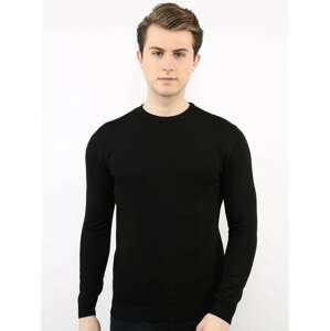 Čierny pánsky tenký pletený sveter TIK-K21-0094-black Veľkosť: S