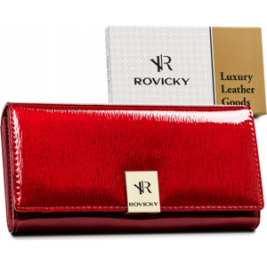 Rovicky Červená lakovaná dámska kožená peňaženka V131 [DH] RH-24A-1-SH Veľkosť: ONE SIZE