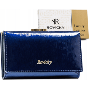 Rovicky Modrá dámska kožená lakovaná peňaženka V142 [DH] RH-23-1-SH Veľkosť: ONE SIZE
