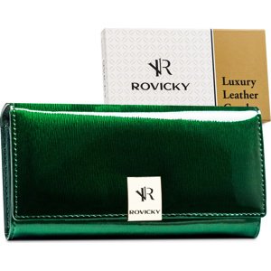 Rovicky Zelená lakovaná dámska kožená peňaženka V205 [DH] RH-24A-1-SH Veľkosť: ONE SIZE