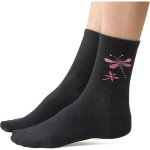 Čierne dámske bavlnené ponožky Art.099 DR897, GRAPHITE Veľkosť: 38-40