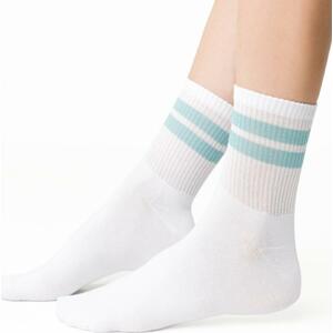 Biele dámske ponožky s pruhmi Art. 026 NA189, WHITE Veľkosť: 35-37