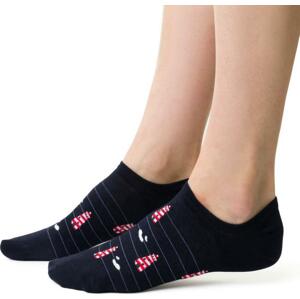 Tmavomodré unisex členkové ponožky so vzorom Art.117 YF004, NAVY BLUE Veľkosť: 35-37