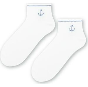 Biele unisex členkové ponožky s kotvičkami Art. 117 YG001, WHITE Veľkosť: 41-43
