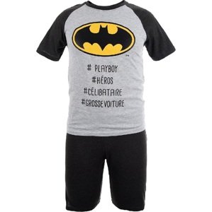 Šedo-čierne krátke pánske pyžamo Batman Veľkosť: S