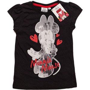 Minnie Mouse dievčenské čierne tričko Veľkosť: 102