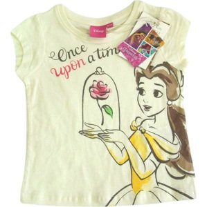 Disney Princess Bella smotanové dievčenské tričko s potlačou Veľkosť: 92/98