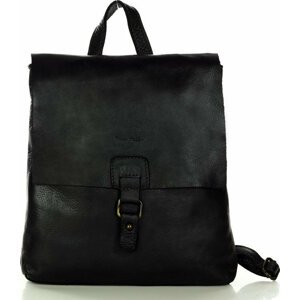 MARCO MAZZINI Čierny kožený minimalistický batoh (v212d) Veľkosť: ONE SIZE
