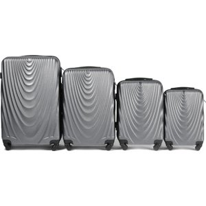 Strieborná sada škrupinových kufrov FALCON 304, Luggage 4 sets (L,M,S,XS) Wings, Silver Veľkosť: Sada kufrov