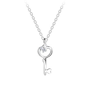 Klenoty Amber Strieborný náhrdelník kľúč od môjho srdca