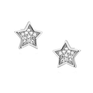 Klenoty Amber Strieborné náušnice hviezdy so zirkónmi