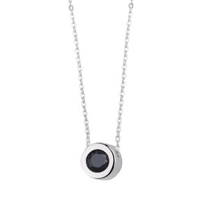 Klenoty Amber Minimalistický strieborný náhrdelník s čiernym zirkónom