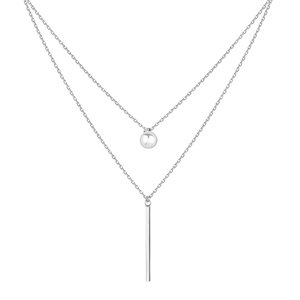 Klenoty Amber Minimalistický strieborný náhrdelník dvojitý