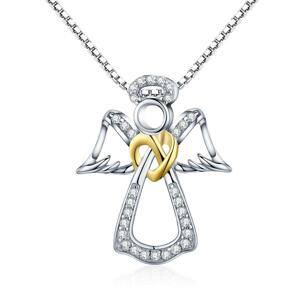 Klenoty Amber Luxusný náhrdelník anjel s čírymi zirkónmi