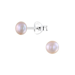 Klenoty Amber Strieborné náušnice malé perly puzety broskyňové