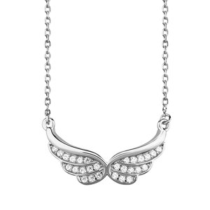 Klenoty Amber Luxusný strieborný náhrdelník krídla so zirkónmi