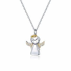 Klenoty Amber Luxusný náhrdelník anjel s pozlátenými krídlami