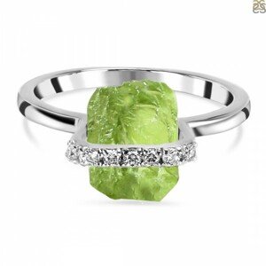 Klenoty Amber Luxusný strieborný prsteň peridot a topaz Natural Veľkosť: 54