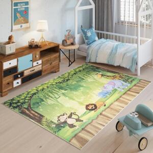 Farebný detský koberec so zvieratkami