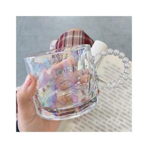 Dúhový sklenený pohár s uškom - 260 ml