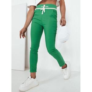 Zelené elegantné nohavice s vysokým pásom