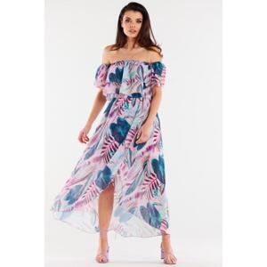 Asymetrická dámska sukňa s tropickým vzorom