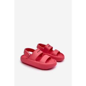 Ružové penové sandále na suchý zips